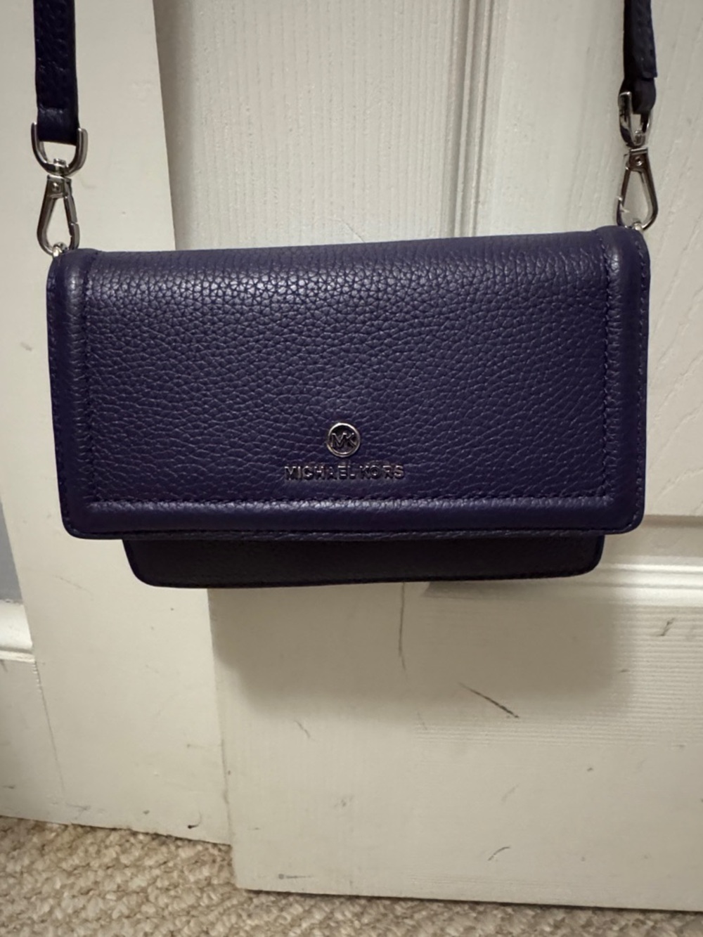 Michael Kors Deep Purple Pebbled Leather Crossbody - Picture 2 of 5